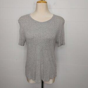 White + Warren soft ribbed grey tee size M